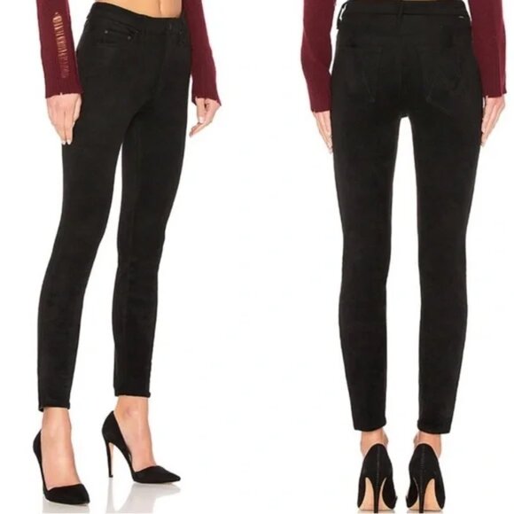 NWT! MOTHER HIGH WAISTED LOOKER TRICKS OF THE TRADE FAUX SUEDE jeans sz 31 - Picture 1 of 8